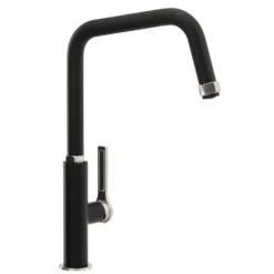 Abode Hex Industrial Single Lever Mono Kitchen Mixer Tap - Matt Black