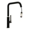 Abode Hex Industrial Single Lever Mono Pull Out Kitchen Mixer Tap - Matt Black