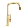 Abode Hex Industrial Single Lever Mono Pull Out Kitchen Mixer Tap - Antique Brass