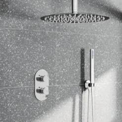 Adele Concealed Shower Valve, Fixed Head & Shower Handset