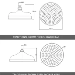 Arabella Traditional Concealed Shower Valve & Fixed Shower Head