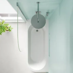 Armourcast Reinforced J Shaped Shower Bath with Panel & Shower Screen - 1700mm