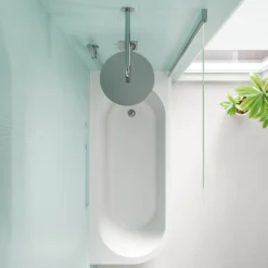 Armourcast Reinforced J Shaped Shower Bath with Panel & Shower Screen - 1700mm