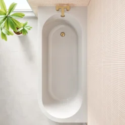 Armourcast Reinforced J-Shaped Single Ended Corner Bath & Panel - 1700mm
