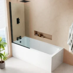 Armourcast Reinforced Keyhole Shower Bath with Shower Screen - 1700mm