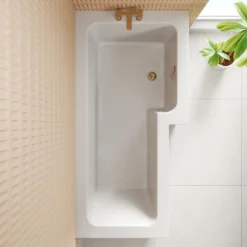 Armourcast Reinforced L-Shaped Shower Bath & Panel - 1700mm