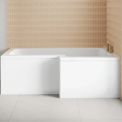 Armourcast Reinforced L-Shaped Shower Bath & Panel - 1700mm