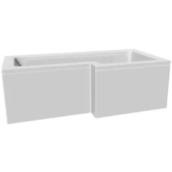 Armourcast Reinforced L-Shaped Shower Bath & Panel - 1700mm