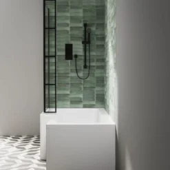 Armourcast Reinforced L Shape Single Ended Bath with Panel & Shower Screen - 1700 x 700
