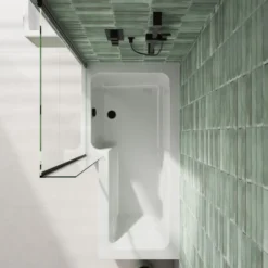 Armourcast Reinforced L Shape Single Ended Bath with Panel & Shower Screen - 1700 x 700