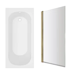 Armourcast Reinforced Single Ended Shower Bath & Shower Screen