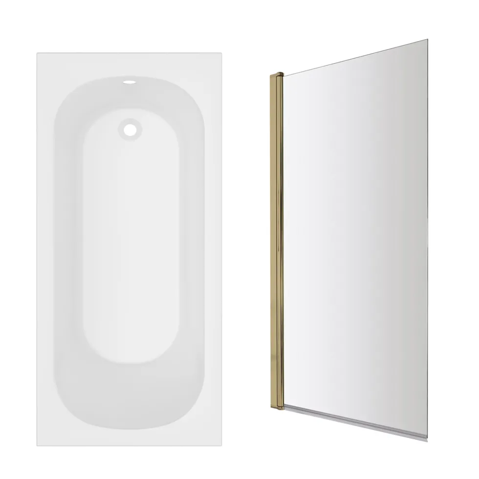 Armourcast Reinforced Single Ended Shower Bath & Shower Screen