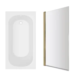 Armourcast Reinforced Single Ended Shower Bath & Shower Screen