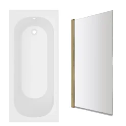 Armourcast Reinforced Single Ended Shower Bath & Shower Screen