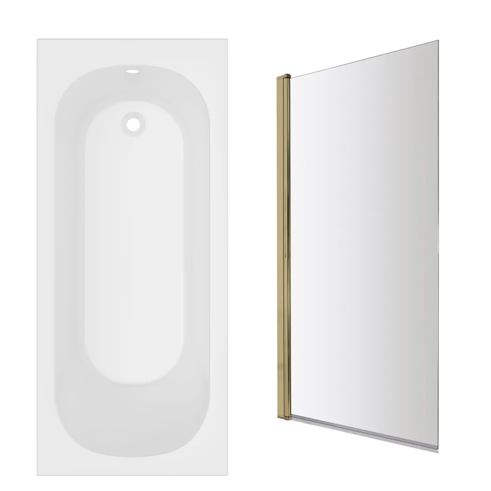 Armourcast Reinforced Single Ended Shower Bath & Shower Screen