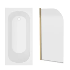 Armourcast Reinforced Single Ended Shower Bath & Shower Screen