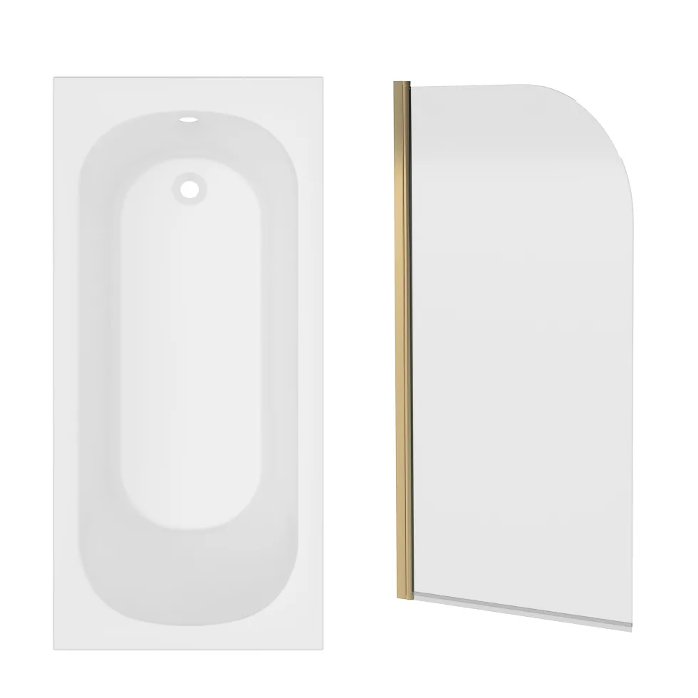 Armourcast Reinforced Single Ended Shower Bath & Shower Screen