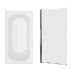 Armourcast Reinforced Single Ended Shower Bath & Shower Screen