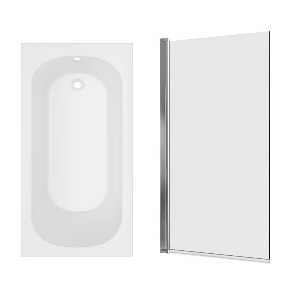 Armourcast Reinforced Single Ended Shower Bath & Shower Screen