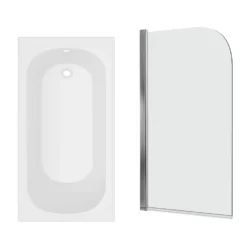 Armourcast Reinforced Single Ended Shower Bath & Shower Screen