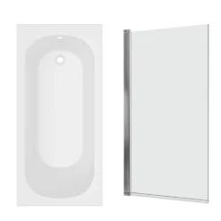 Armourcast Reinforced Single Ended Shower Bath & Shower Screen