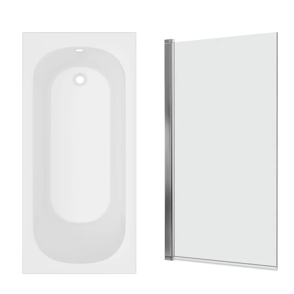 Armourcast Reinforced Single Ended Shower Bath & Shower Screen