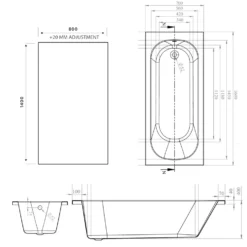 Armourcast Reinforced Single Ended Shower Bath & Shower Screen