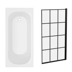 Armourcast Reinforced Single Ended Shower Bath & Shower Screen