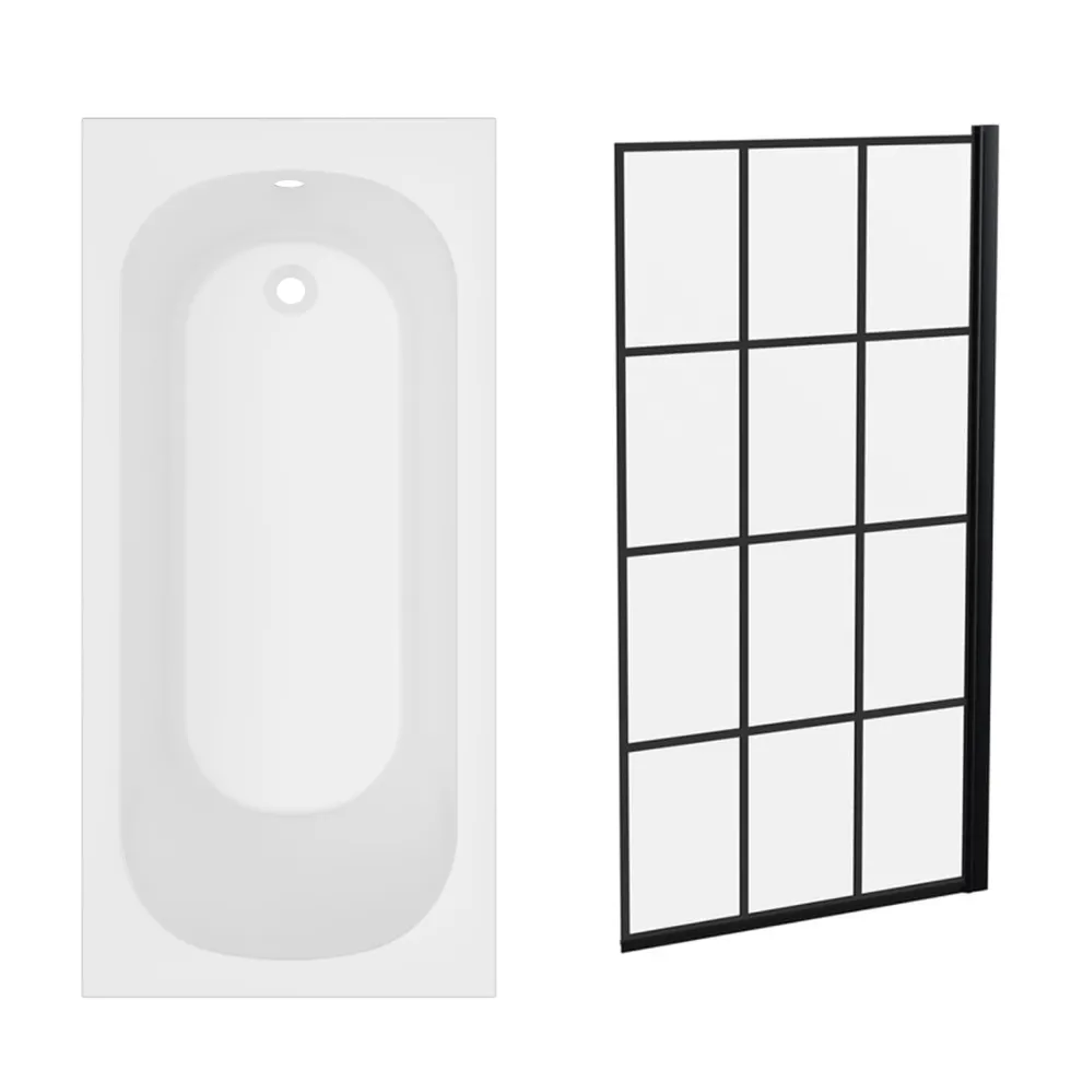 Armourcast Reinforced Single Ended Shower Bath & Shower Screen