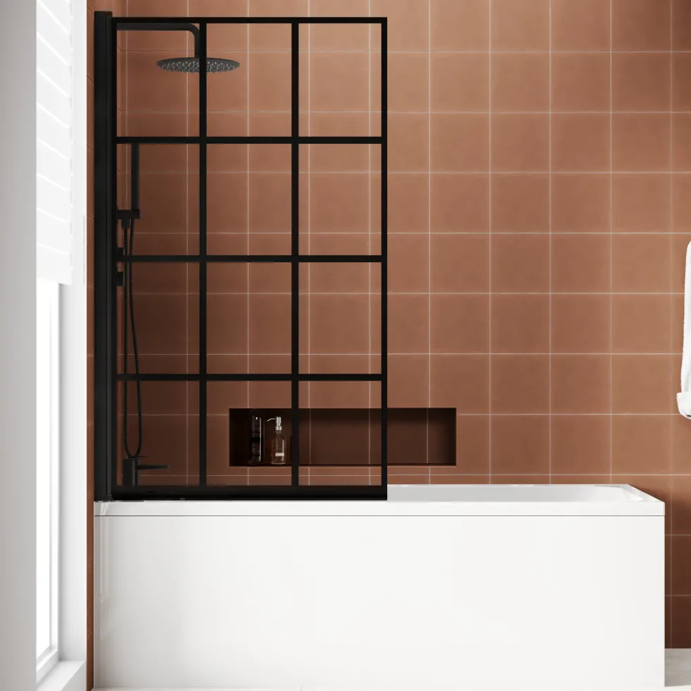 Armourcast Reinforced Slim Edge Single Ended Bath with Shower Screen - 1700mm