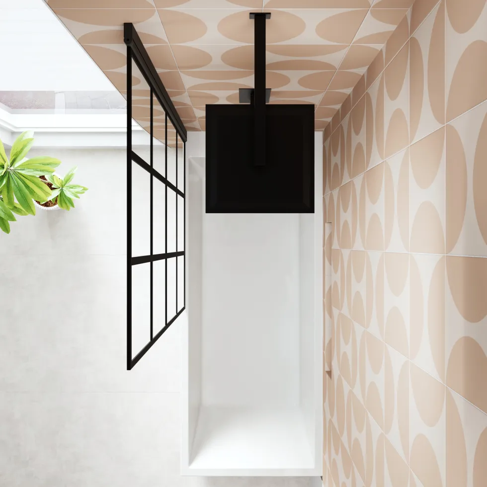 Armourcast Reinforced Slim Edge Square Single Ended Bath with Shower Screen - 1700mm