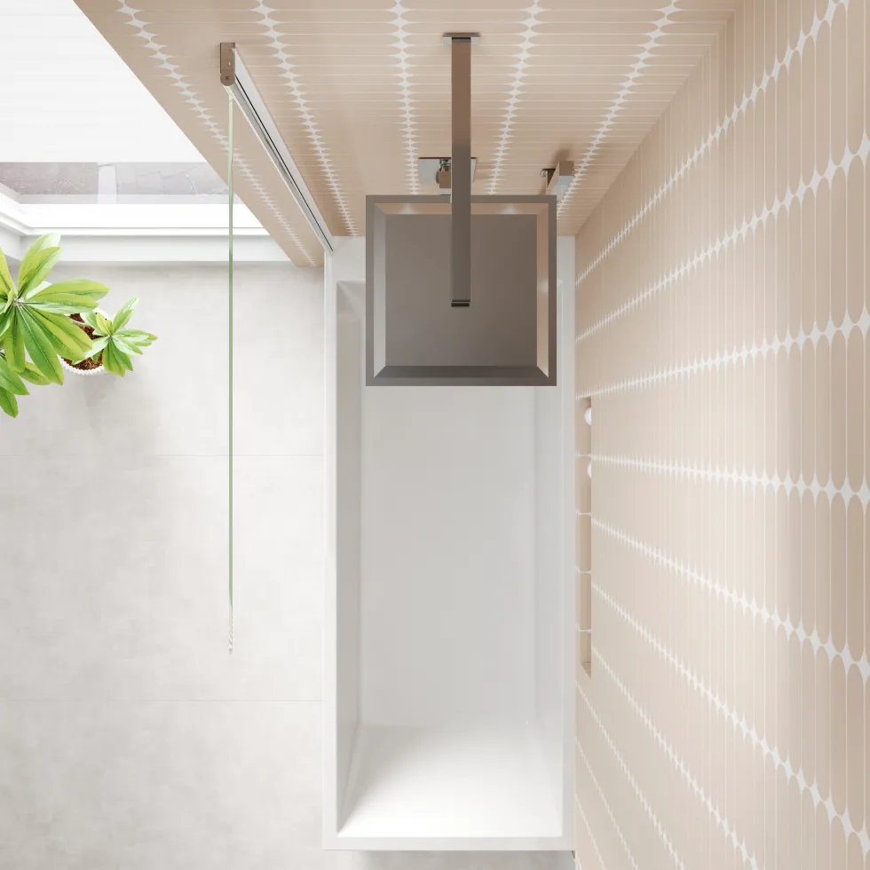 Armourcast Reinforced Slim Edge Square Single Ended Bath with Shower Screen - 1700mm
