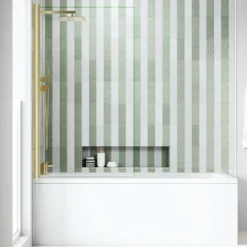 Armourcast Reinforced Straight Square Single Ended Bath with Shower Screen