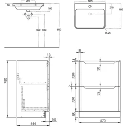 Ava 600mm Floorstanding Vanity Unit & Basin
