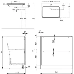 Ava 800mm Floorstanding Vanity Unit & Basin