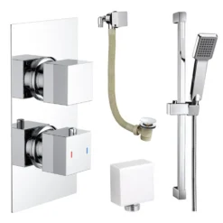 Barnaby Concealed Shower Valve, Slide Rail Kit & Overflow Bath Filler