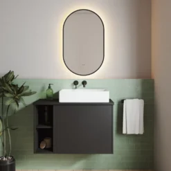 Billy LED Illuminated Oval Framed Mirror with Demister Pad & Colour Change Lights - 500 x 800mm