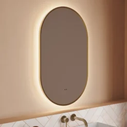 Billy LED Illuminated Oval Framed Mirror with Demister Pad & Colour Change Lights - 500 x 800mm
