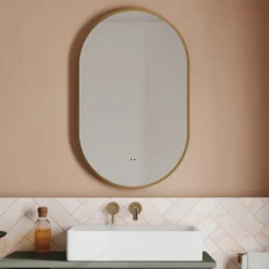 Billy LED Illuminated Oval Framed Mirror with Demister Pad & Colour Change Lights - 500 x 800mm