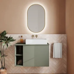 Billy LED Illuminated Oval Framed Mirror with Demister Pad & Colour Change Lights - 500 x 800mm