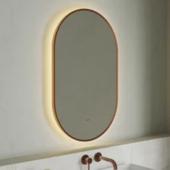 Billy LED Illuminated Oval Framed Mirror with Demister Pad & Colour Change Lights - 500 x 800mm