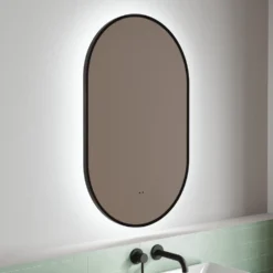 Billy LED Illuminated Oval Framed Mirror with Demister Pad & Colour Change Lights - 500 x 800mm