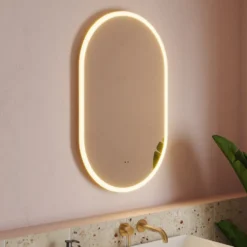 Billy LED Illuminated Oval Mirror with Demister Pad & Colour Change Lights - 500 x 800mm