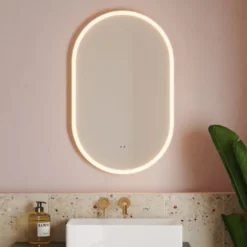 Billy LED Illuminated Oval Mirror with Demister Pad & Colour Change Lights - 500 x 800mm