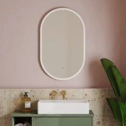 Billy LED Illuminated Oval Mirror with Demister Pad & Colour Change Lights - 500 x 800mm