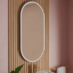Billy LED Illuminated Oval Mirror with Demister Pad & Colour Change Lights - 500 x 1000mm