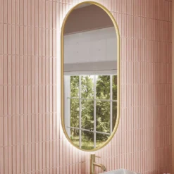 Billy LED Oval Framed Mirror with Demister Pad & Colour Change Lights - 500 x 1000mm