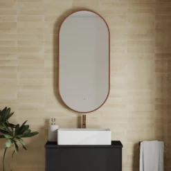 Billy LED Oval Framed Mirror with Demister Pad & Colour Change Lights - 500 x 1000mm