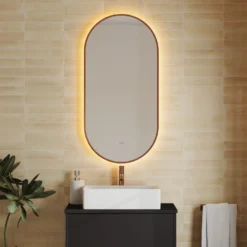 Billy LED Oval Framed Mirror with Demister Pad & Colour Change Lights - 500 x 1000mm