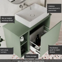 Billy 800mm Wall Hung Vanity Unit & Countertop